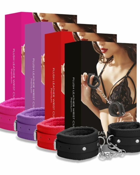 SM & Bondage Menottes de Poignets Plush Leather